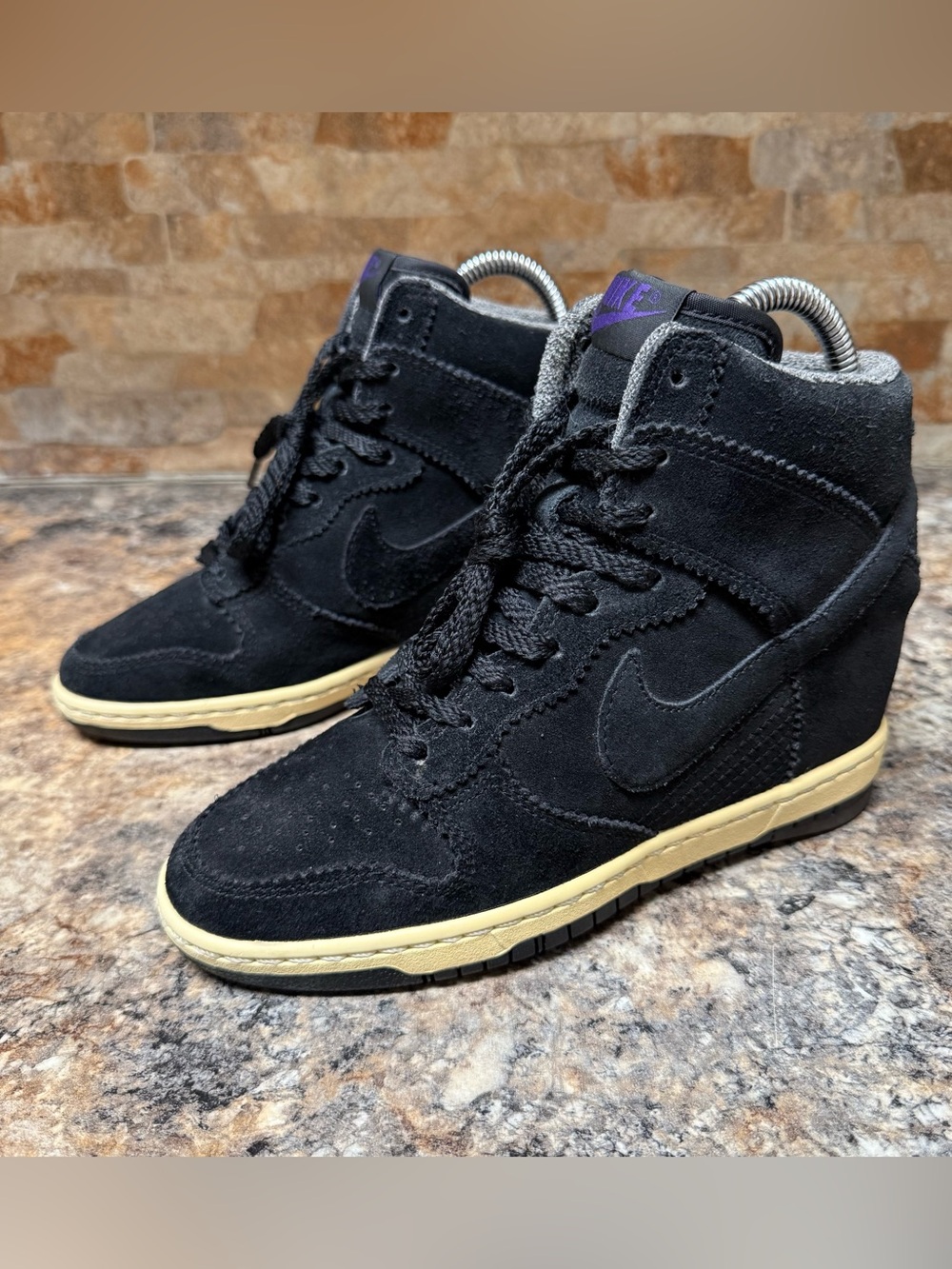 NIKE 2012 DUNK SKY HI HIDDEN WEDGE 528899 014 BLACK Size 6
